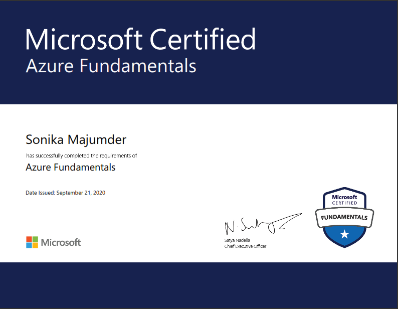 Sample Azure Certificate , from Microsoft Platform Microsoft Word